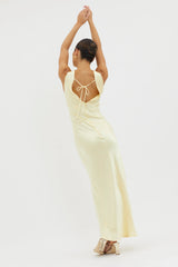 Maridon Cowl Neck Ruffle Dress Butter