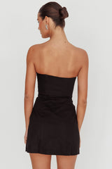Luann Scoop Neckline Strapless Mini Dress Black