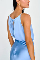 Midnight Hour Side Split Midi Dress Ocean