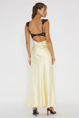Claribel Lace Bust Maxi Dress Lemon