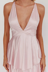 Auguste Tiered Frill Strappy Back Dress Blush