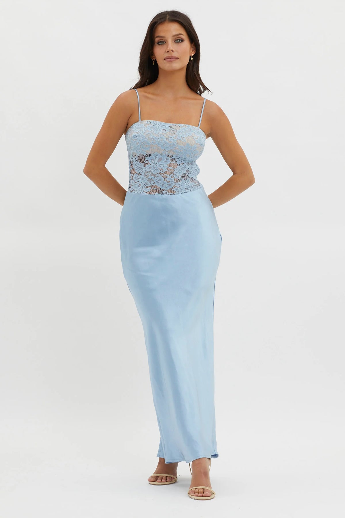 Moon Magic Floral Bodice Dress Blue