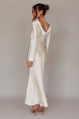Loveland Cowl Back Midi Dress Oyster