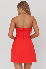 Laviniah Foldover Strapless Mini Dress Red