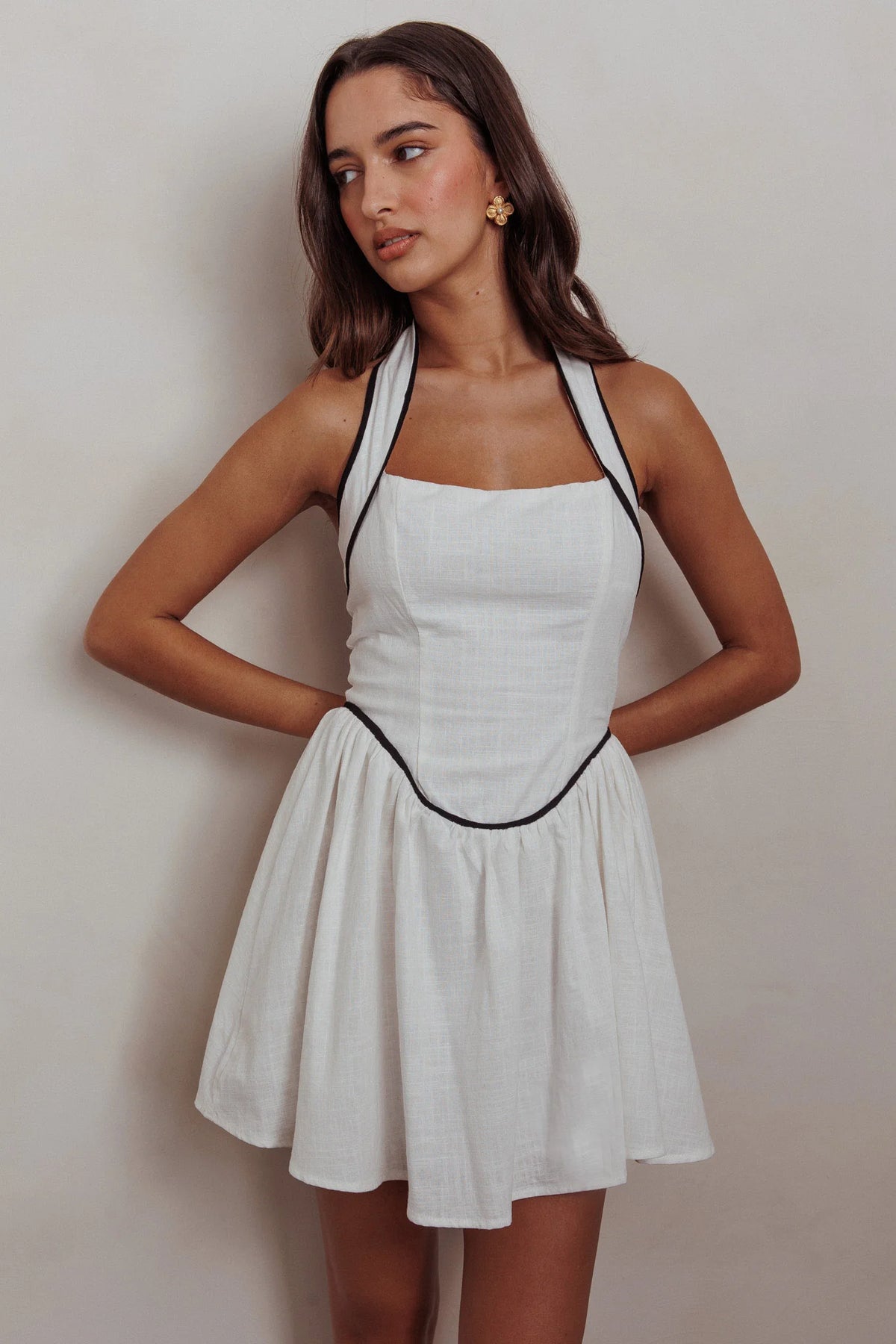 Rune Halterneck Mini Dress White