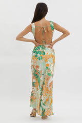 Casuarina Gathered Bust Midi Dress Green