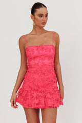 Dori Embellished Mini Dress Palm Tree Pink
