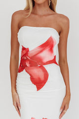 Truth Be Told Strapless Maxi Dress White