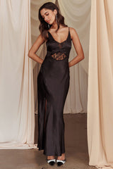 Better Believe Lace Insert Maxi Dress Black