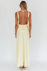 Isabella Open Cowl Back Maxi Dress Butter