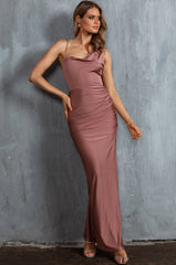 Florentina Thigh Split Maxi Dress Rose Gold