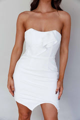 Everlasting Love Asymmetrical Hem Mini Dress White