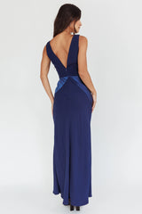 Soul Fire V-Neck Maxi Dress Navy
