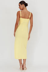Zenya Split Ruched Maxi Dress Butter
