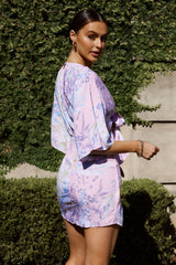 Rivera Tied Bust Cut-Out Dress Floral Pink