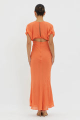 Dare To Live V-Neck Maxi Dress Orange