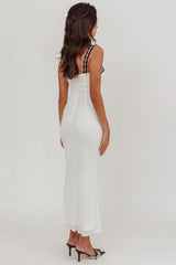 Girl Power Lace Strap Maxi Dress White