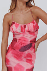 Blossom Belle Low Back Maxi Dress Print Red