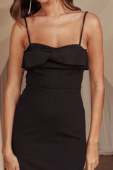 This Magic Moment Bow Bust Midi Dress Black