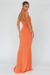 Ileana Twist Bodice Maxi Dress Orange