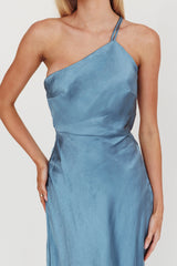 Aubrianna One-Shoulder Strappy Back Dress Midnight Blue