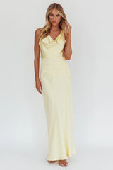 Isabella Open Cowl Back Maxi Dress Butter