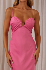 In A Daze Gathered Bust Maxi Dress Hot Pink