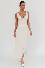 Soul Fire V-Neck Maxi Dress Champagne