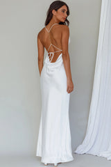 Palma Low Back Strappy Maxi Dress White