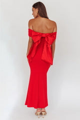 Dancing Queens Bow Back Maxi Dress Red