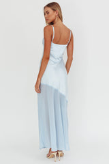Gilded Dream Chiffon Hem Maxi Dress Baby Blue
