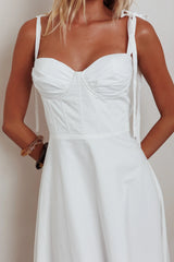 Anntonia Tied Shoulder Maxi Dress White