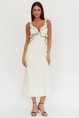 Second Chances Ruffle Trim Maxi Dress Contrast Cream