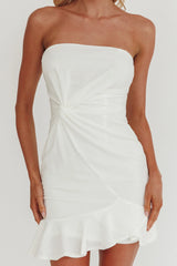 Prom Queen Bandeau Mini Dress White