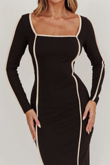 Moonglade Long Sleeve Bodycon Maxi Dress Black