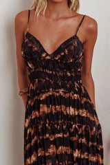 Sarai Tied Back Maxi Dress Java Brown