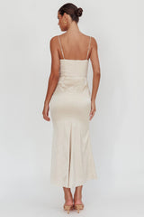 Morella Draped Waist Maxi Dress Champagne