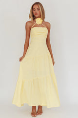 Bondi Rose Decoration Maxi Dress Lemon