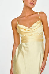 Starring Role Cowl Bust Waist Tie Dress Butter