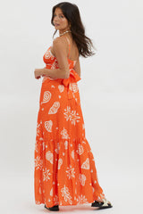 Later Days Cami Strap Maxi Dress Print Red