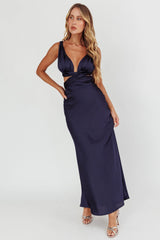 Harper Cut-Out Bow Back Maxi Dress Navy