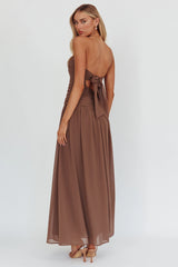High Streets Strapless Maxi Dress Mocha