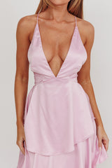 Auguste Tiered Frill Strappy Back Dress Lilac