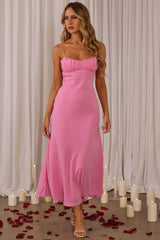 Nerida Twist Back Maxi Dress Pink