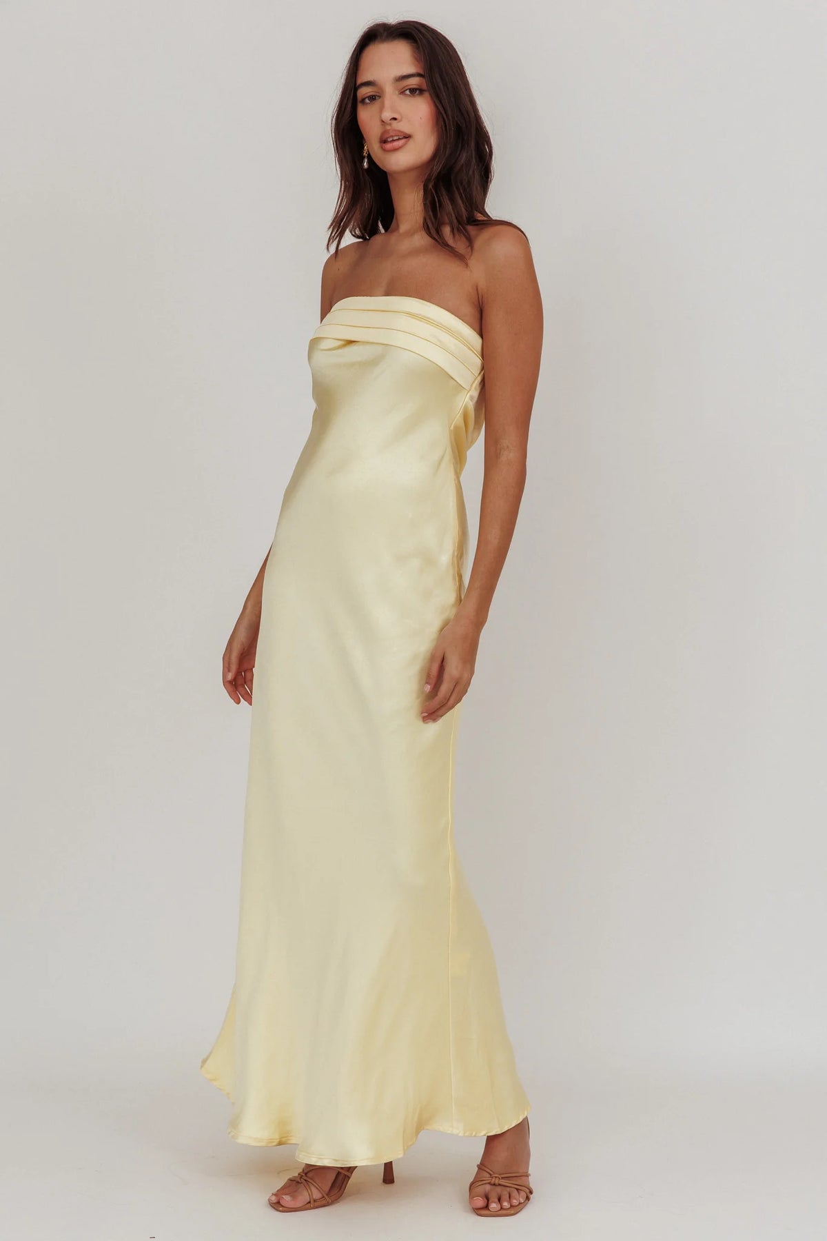 Kona Strapless Open Back Maxi Dress Butter