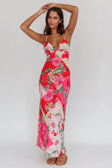 Jaya Floral A-line Maxi Dress Pink