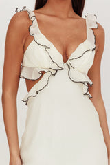 Second Chances Ruffle Trim Maxi Dress Contrast Cream
