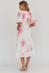 Elias Puff Sleeve Midi Dress Blush