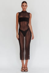 Ciera Sheer Maxi Dress Black