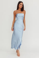 City Of Stars Strapless Maxi Dress Baby Blue